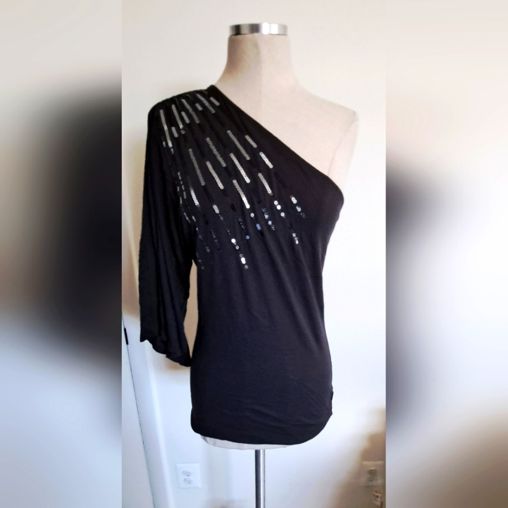 Vintage One shoulder sequin top